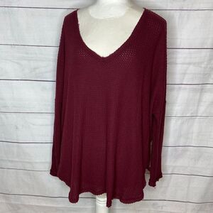 Out From under maroon waffle long sleeve Large